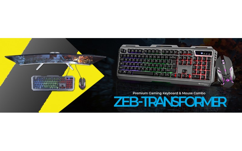 ZEBRONICS GAMING KEYBOARD MOUSE COMBO WIRED TRANSFORMER 1